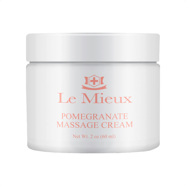 Le Mieux Pomegranate Massage Cream - Aromatic Moisturizing Neck & Face Massage Cream with Algae, Hyaluronic Acid & Botanical Oils, No Parabens or Sulfates (2 oz / 60 ml)