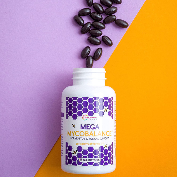 Microbiome Labs MegaMycoBalance - Supports Healthy Yeast & Fungal Balance with Undecylenic Acid & Bee Propolis Extract - Vaginal Health Supplements for Women (180 Softgels)
