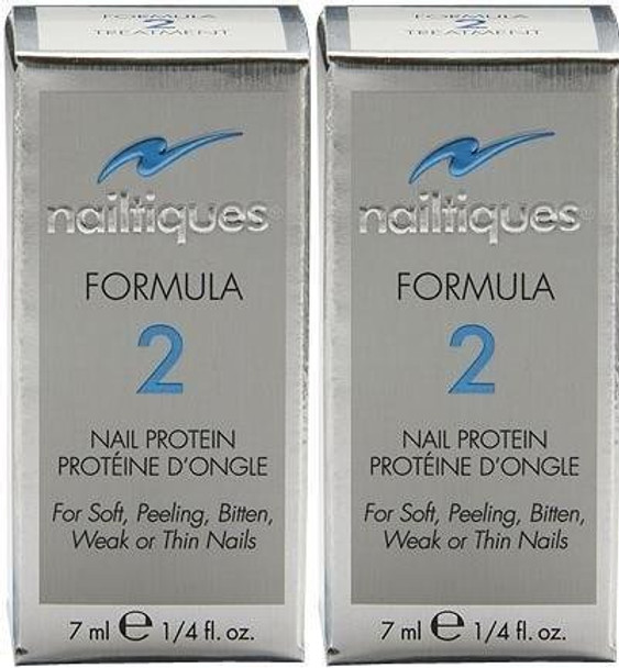 Nailtiques Nail Protein Formula 2 by Nailtiques for Unisex - 2 Pc Kit (7.4ml each)