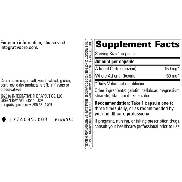 Adrenal Cortex Fractions 60 Capsules - Integrative Therapeutics