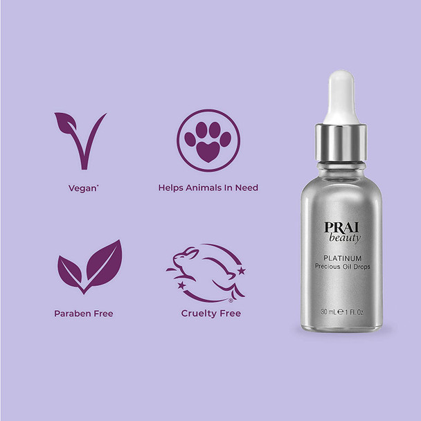 PRAI Beauty Platinum Precious Oil Drops - Cruelty Free - 1 Oz