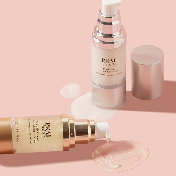 PRAI Beauty 24K Gold Caviar Wrinkle Repair Serum - Anti-Aging & Anti-Wrinkle Serum - 1 Fl Oz