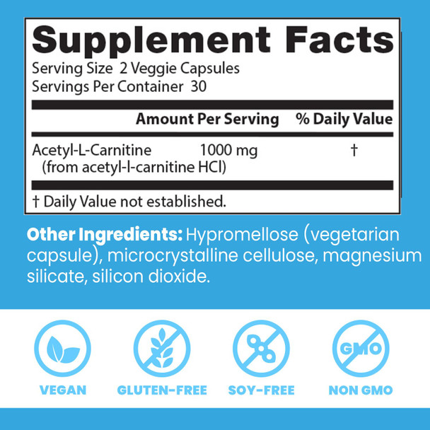 Doctors Best Acetyl-L-Carnitine 500Mg - 60 Veg Caps