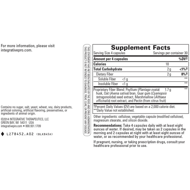 Fiber Formula 120 Capsules - Integrative Therapeutics