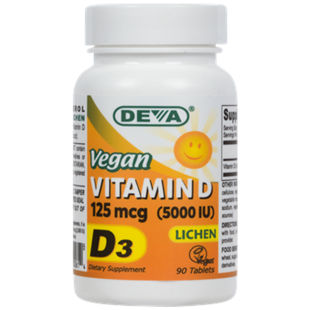 Deva Nutrition LLC - Vegan Vitamin D3 (5000 IU) 90 Tablets