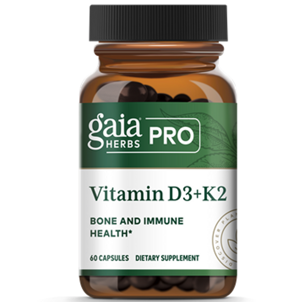 Gaia Herbs (Professional Solutions) - Vitamin D3 + K2 60 Capsules