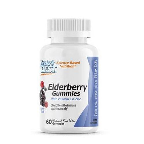 Elderberry Vitamin C Zinc Gummies 60 Gummies By Doctors Best