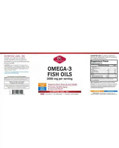 Omega 3 Fish Oils – 2000Mg Per Serving – 240 Softgels