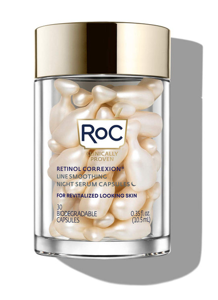 RoC Retinol Correxion Line Smoothing Night Retinol Serum 30 Capsules, unscented, 0.35 Fl Oz