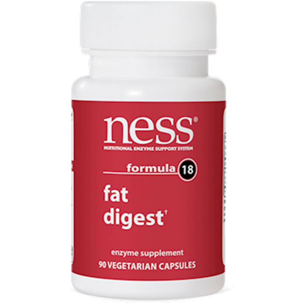 Ness Enzymes - Fat Digest formula 18 90 Veggie Capsules