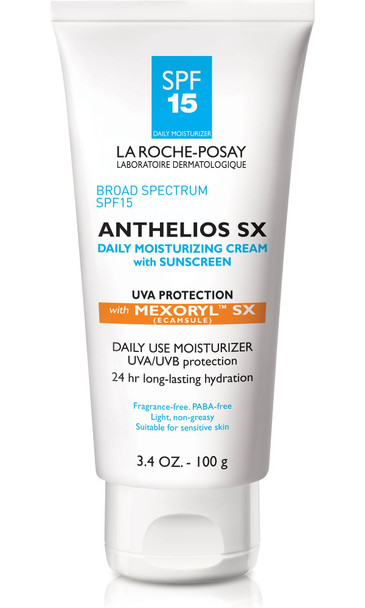 La Roche-Posay Anthelios Sx Daily Face Moisturizer Cream With Sunscreen Broad Spectrum Spf 15, Oxybenzone Free Moisturizer With Mexoryl, 3.4 Fl. Oz