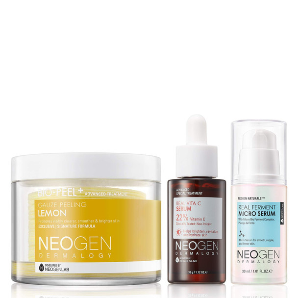 DERMALOGY by NEOGENLAB REAL SKIN SET (Bio Peel Gauze Peeling Lemon + Real Vita Serum + Real Ferment Micro Serum)