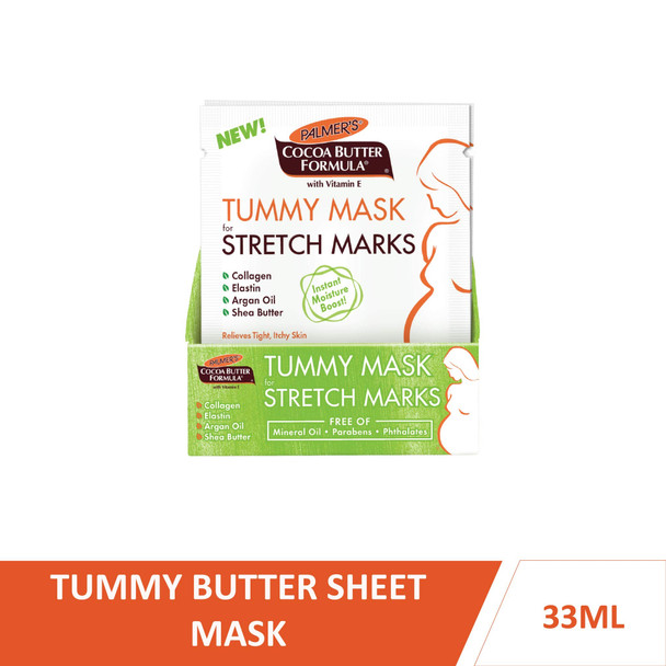 Palmer's Cocoa Butter Formula Tummy Mask for Stretch Marks and Pregnancy Skincare (Single Use Mask)