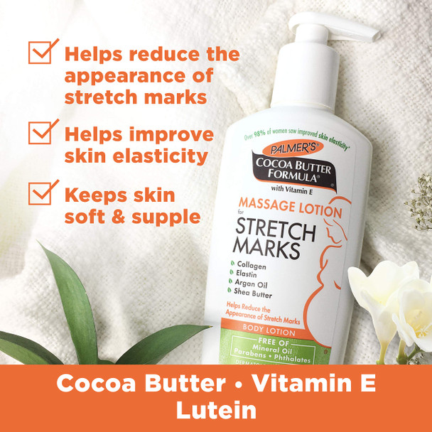 Palmer's Cocoa Butter Formula Massage Lotion For Stretch Marks with Vitamin E and Shea Butter Women Body Lotion, 8.5 Ounce