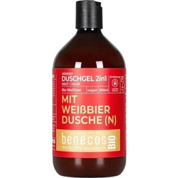 benecos benecosBIO Men "Mit Weißbier Dusche(n)" 2-in-1 Shower Gel Refreshing care from head to toe
