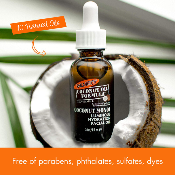 Palmer’s Coconut Oil Formula Coconut Monoi Luminous Hydration Facial Oil, 1 Ounce