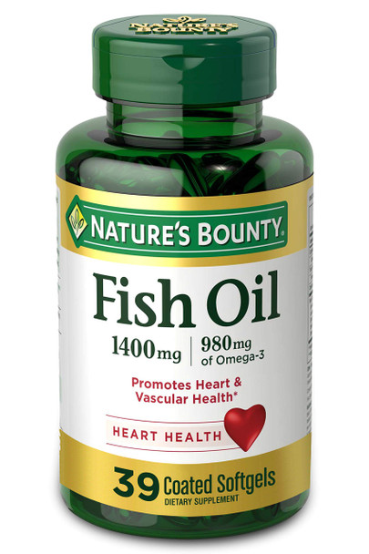 Nature’s Bounty Fish Oil, 1400mg, 980mg of Omega-3, 39 Softgels