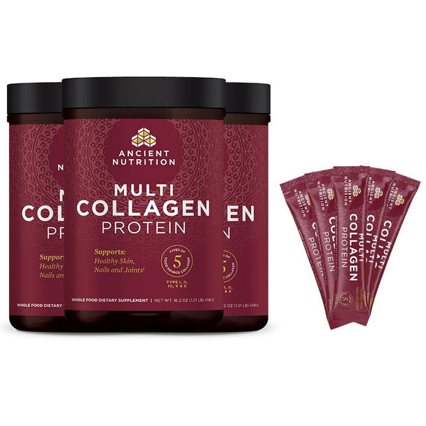 Multi Collagen Protein 3-Pack + 5 Pack Stick Bonus