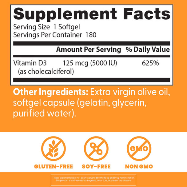 Doctor'S Best Vitamin D3 5000 Iu 180 Softgels