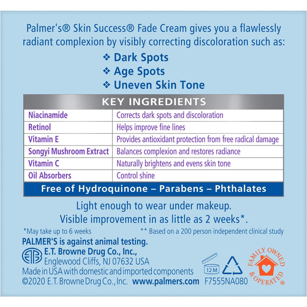 Palmer's Skin Success Eventone Fade Cream for Oily Skin, 2.7 Fl Oz
