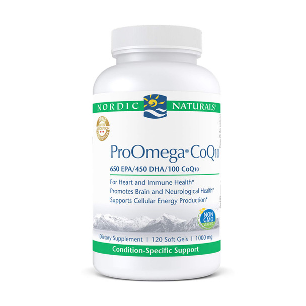 Nordic Naturals Proomega Coq10 - Fish Oil, 650 Mg Epa, 450 Mg Dha, 100 Mg Coq10, Promotes Neurological Health And Cellular Energy Production*, 120 Soft Gels