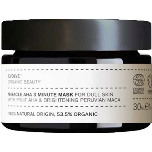 Evolve Organic Beauty Miracle AHA 3 Minute Mask A radiant glow with the aid of fruit acids!
