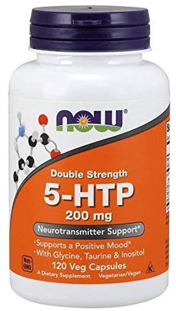 Now Foods 5-HTP 200 Milligrams,120 Vcaps (Pack of 2)