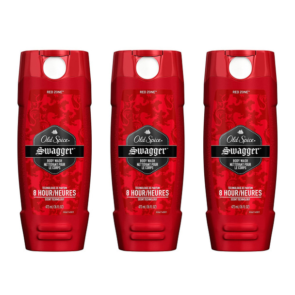 Old Spice Body Wash Red Zone, Swagger, 16-Ounce Bottle (Pack of 3)