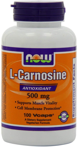 Now Foods, L-Carnosine 500mg 100 VegiCaps (Pack of 2)