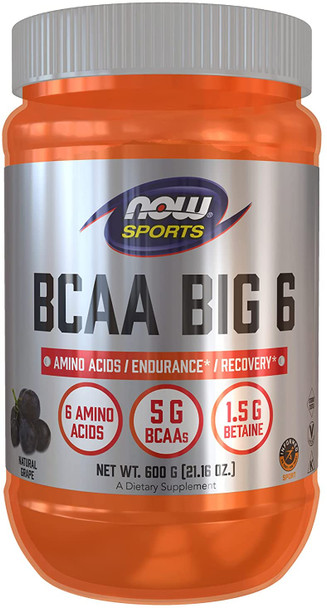 NOW Sports Nutrition, BCAA (Branched Chain Amino Acids), Light Purple, Grape Flavor, 21.6 Oz