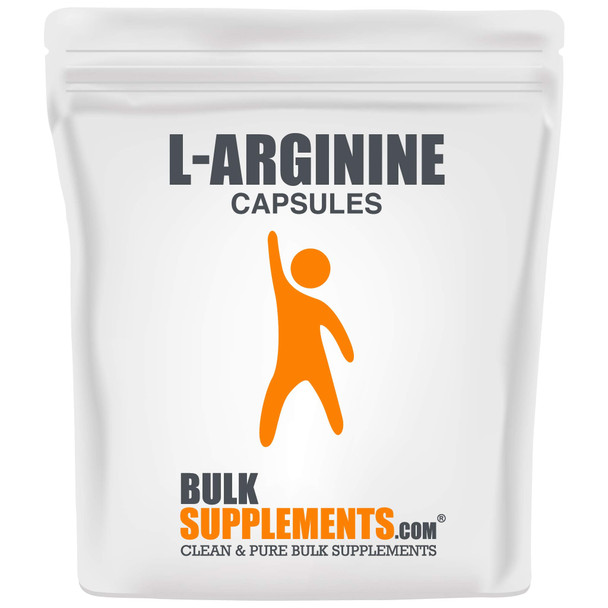 BulkSupplements L-Arginine Base L-Arginine 1000mg - Amino Energy Pre Workout - Arginine Pills - Amino Acid Arginine (100 Gelatin Capsules)