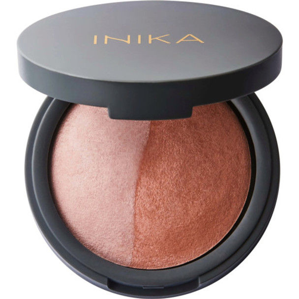 Inika Mineral Baked Blush Duo Silky-soft blush for healthy looking cheeks