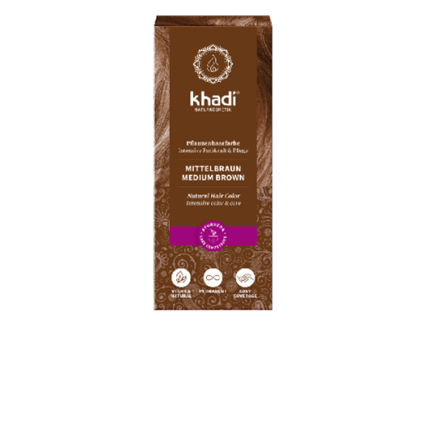 Khadi® Herbal Hair Colour Medium Brown Intensive colour & care