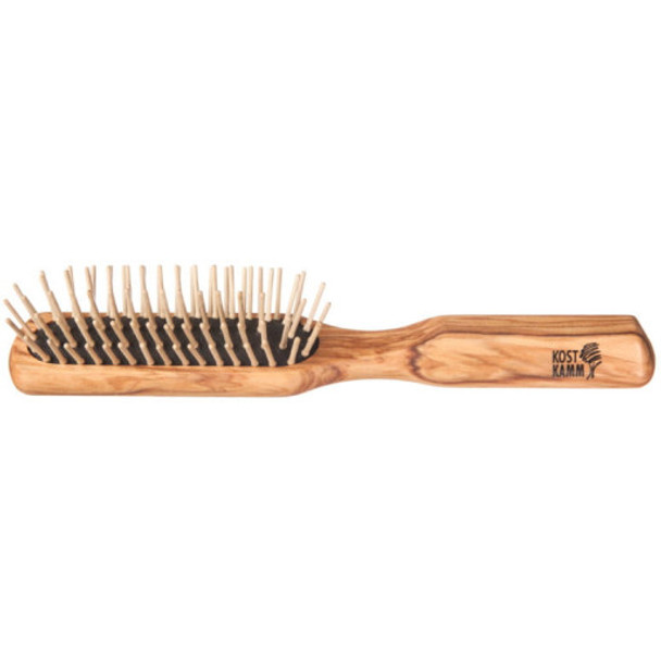 Kostkamm Olive Wood Brush, 5 Rows Ideal styling tool that massages the scalp