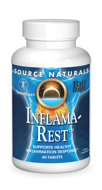 Source Naturals Inflama-Rest Healthy Inflammation Response - Herbal & Mineral Blend with Turmeric, Boswellia, Ginger, Quercetin - Maximum Stress Relief & Relaxation - 60 Tablets