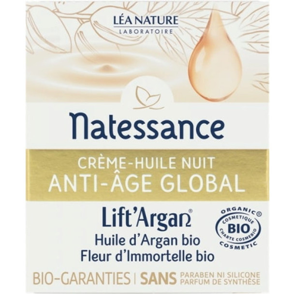 Natessance Lift'Argan Anti-Aging Creme-Oil Night Regenerative & antioxidant-rich intensive care