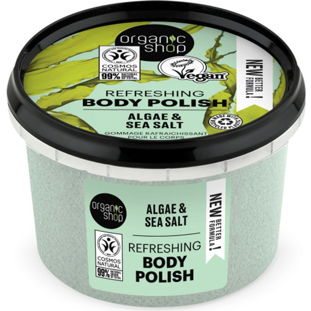 Organic Shop Refreshing Algae & Sea Salt Body Polish For supple skin