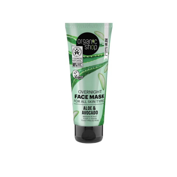 Organic Shop Aloe & Avocado Overnight Face Mask Pampering care for a beautiful & groomed complexion