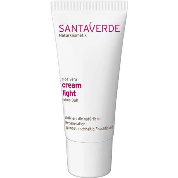 Santaverde Light Aloe Vera Cream, fragrance free Light day and night care for every skin type.