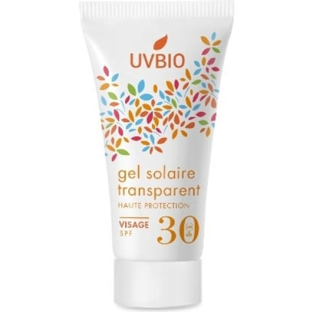 UVBIO Transparent Solar Gel SPF 30 Waterproof & no white residue!