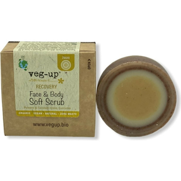 veg-up ZERO-Waste Recovery Face & Body Scrub Gentle exfoliating soap with a patchouli fragrance