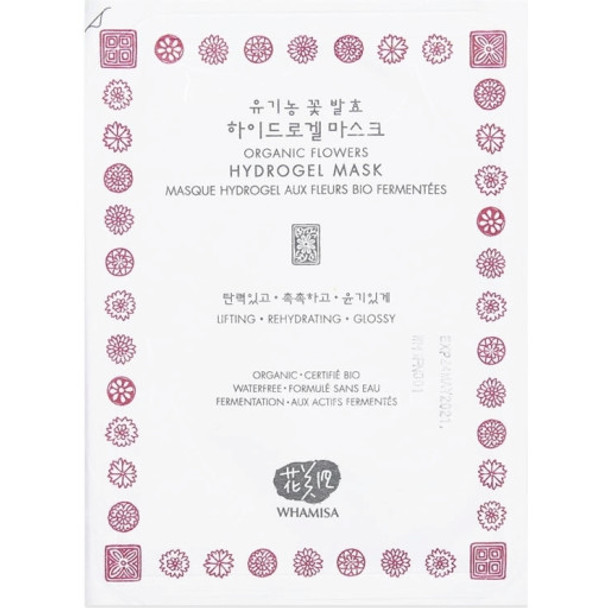 Whamisa Organic Flowers Hydrogel Mask Innovative face mask with fermented ingredients