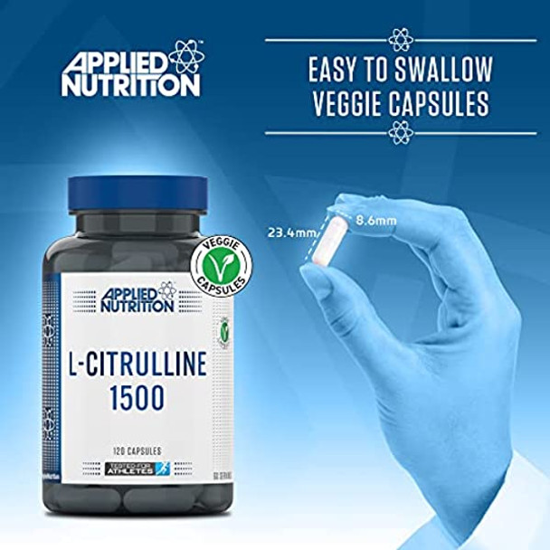Applied Nutrition L-Citrulline 1500 - 1500mg L Citrulline Per Serving, Muscle Recovery Supplement, Increases Levels of L-Arginine and Nitric Oxide, for Muscle Pump - 120 Capsules