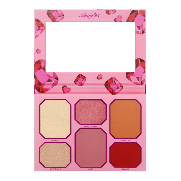 AM-COPRFD : Pink Ruby Blush & Highlighter Palette 6 PC