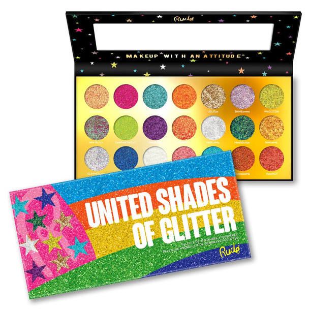 RU-87900 :  United Shades of Glitter - 21 Pressed Glitter Palette 6 PC