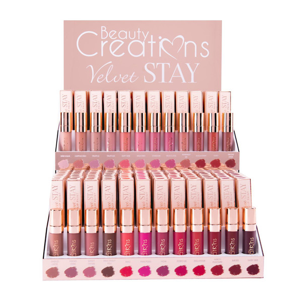 BC-DLVS Velvet Stay Lip Paint 24 Shades Full Set with Testers : 144PCS + 24 Testers