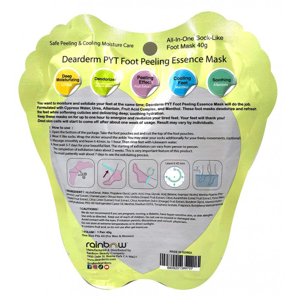 RW-Dearderm PYT Foot Peeling Double Essence Mask : 1 Pack