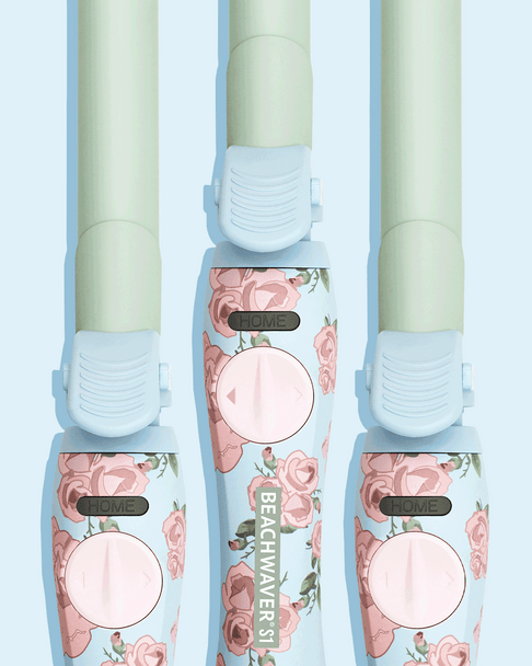 Floral Beachwaver S1 Rotating Curling Iron Sage Sky