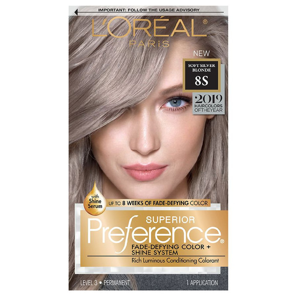 Fade-Defying + Shine Permanent Hair Color, 8S Soft Silver Blonde