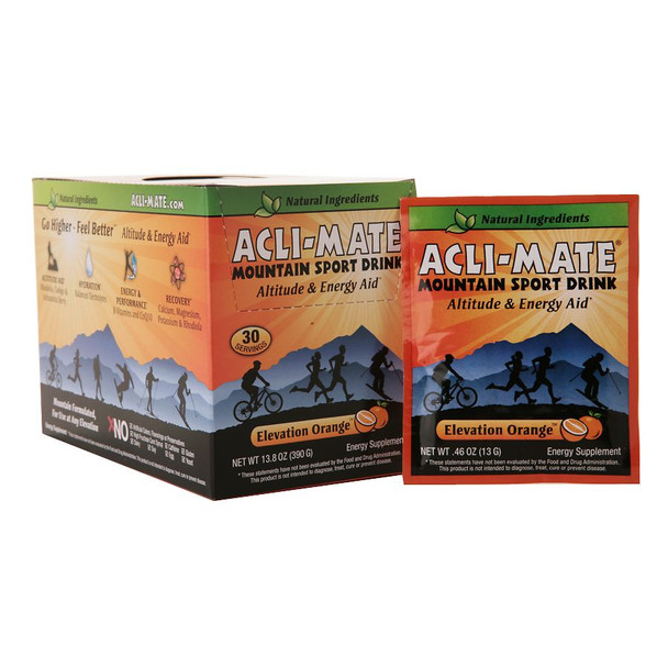 Mountain Sport Drink Altitude & Energy Aid Packets Elevation Orange